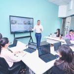 Corporate training session in a modern office